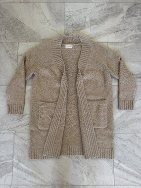 Dreamers Beige Chunky Knit Pocket Cardigan (XS/S)